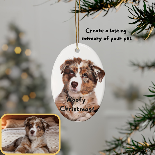 Personalized Ceramic Christmas Ornament With Your Pet