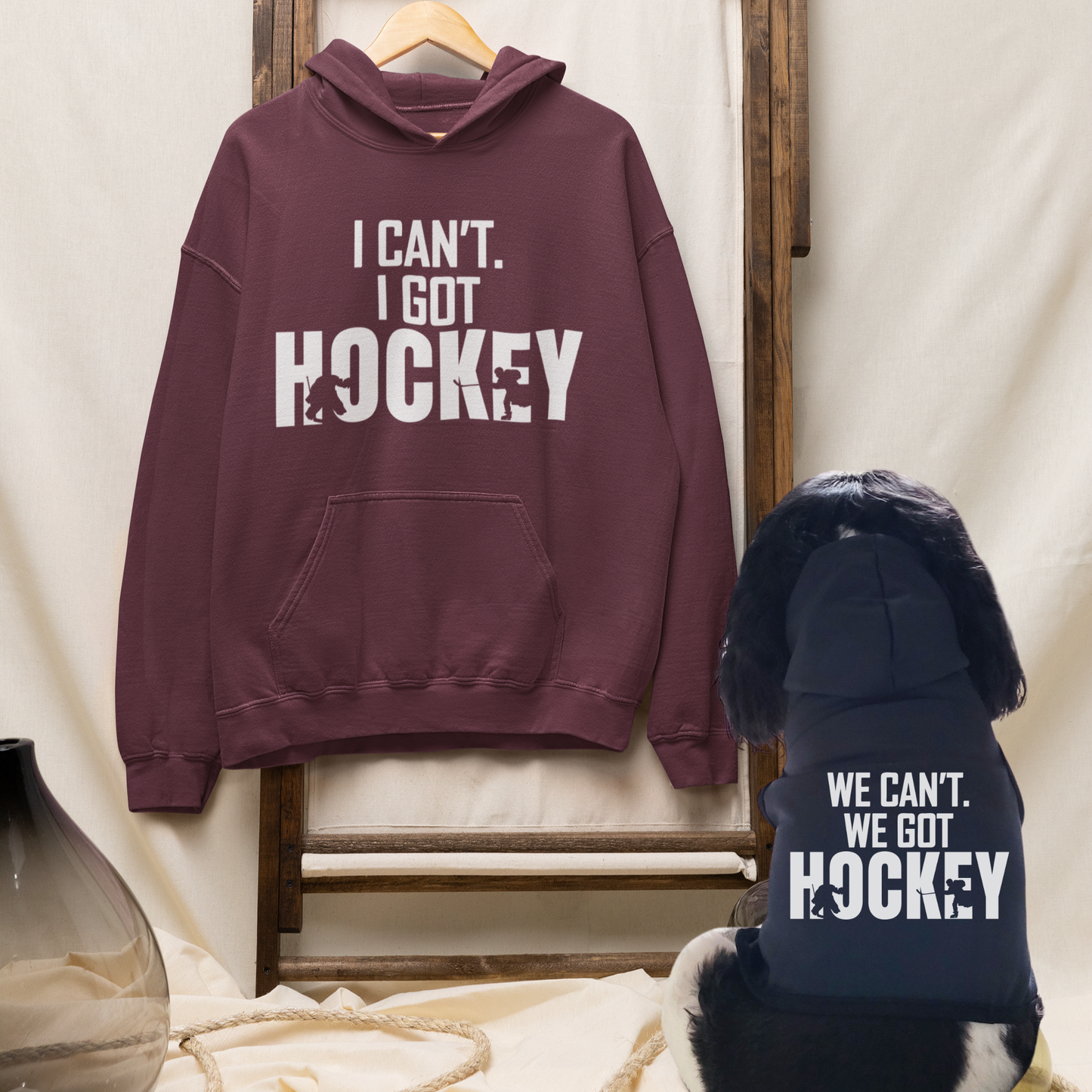 Matching Hockey Hoodies for Dogs Owners