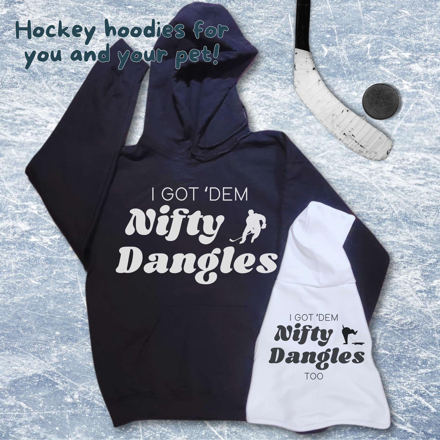 Matching Hockey Hoodies for Dogs And Their People