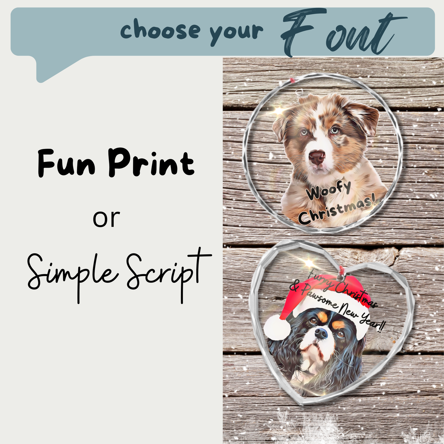 Custom Glass Christmas Ornament With Your Pet Photo