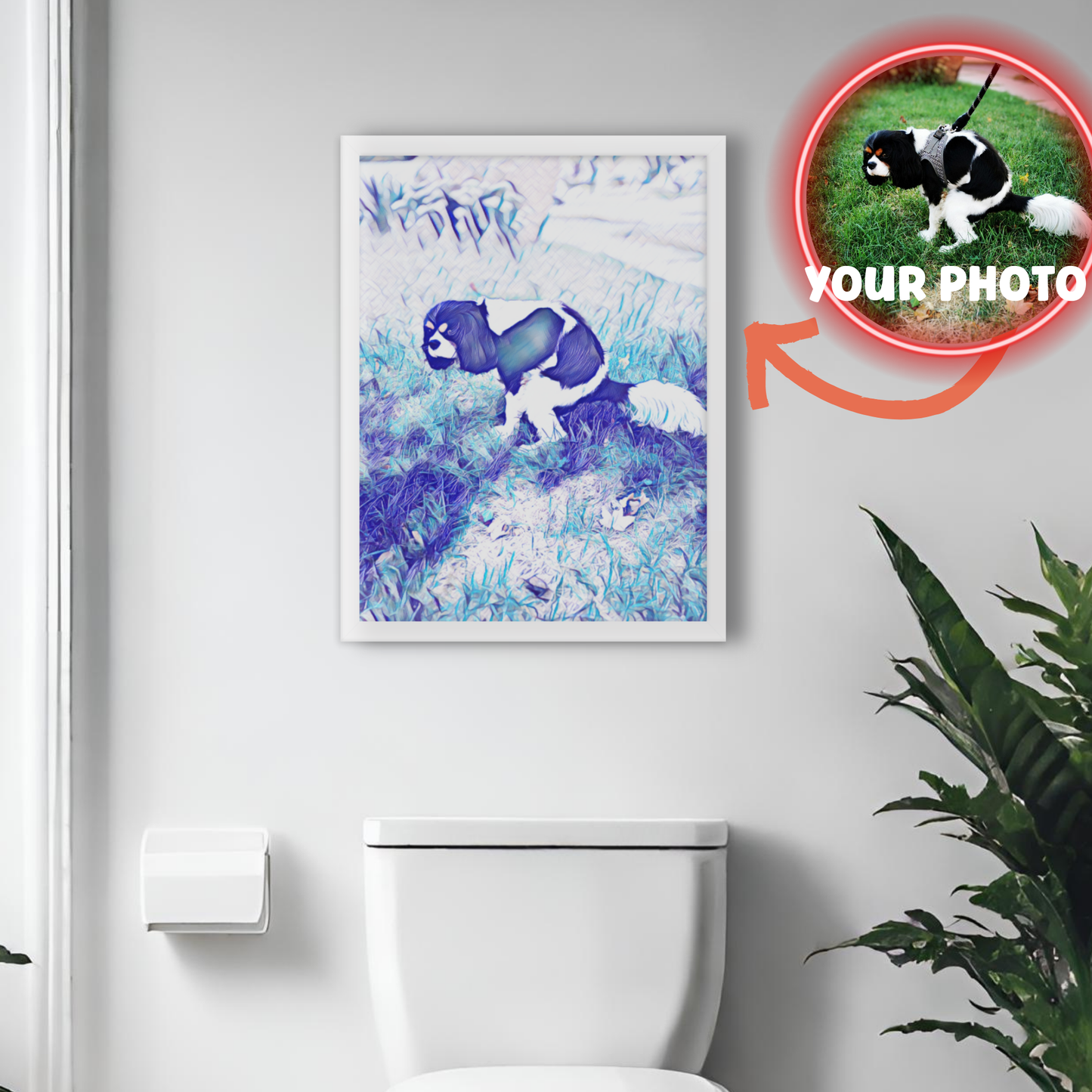 Funny Custom Bathroom Art with Custom Phrase – Digital – Blue Hue