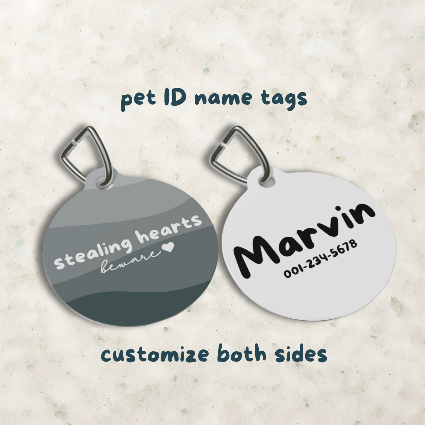 Gradient Design Dog, Cat, Pet Collar ID Name Tag – Stormy