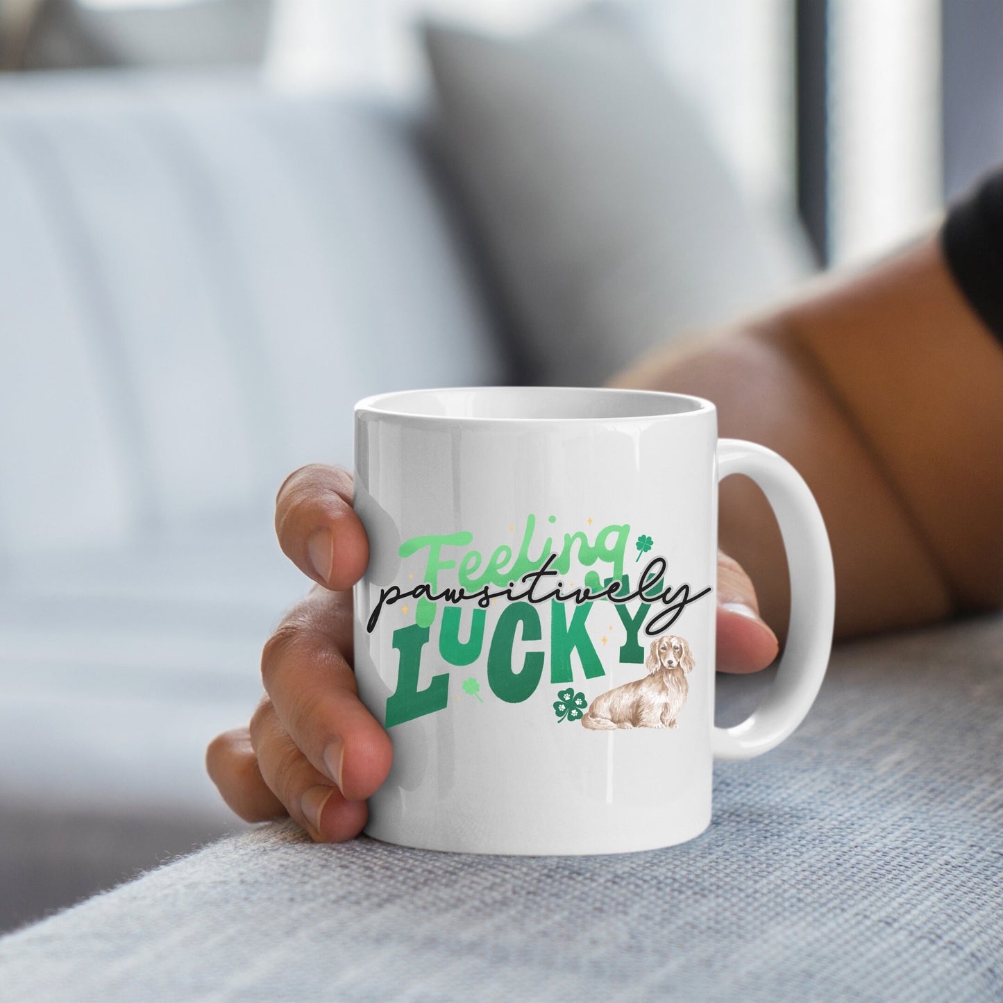 Dachshund Lucky Dog Mom Ceramic Mug