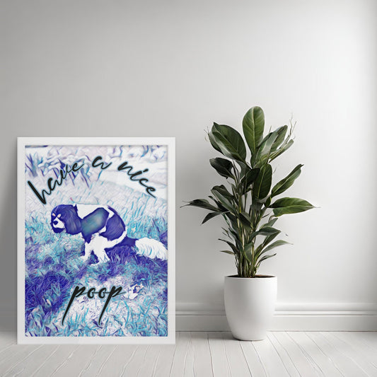 Funny Custom Bathroom Art – Blue Hue