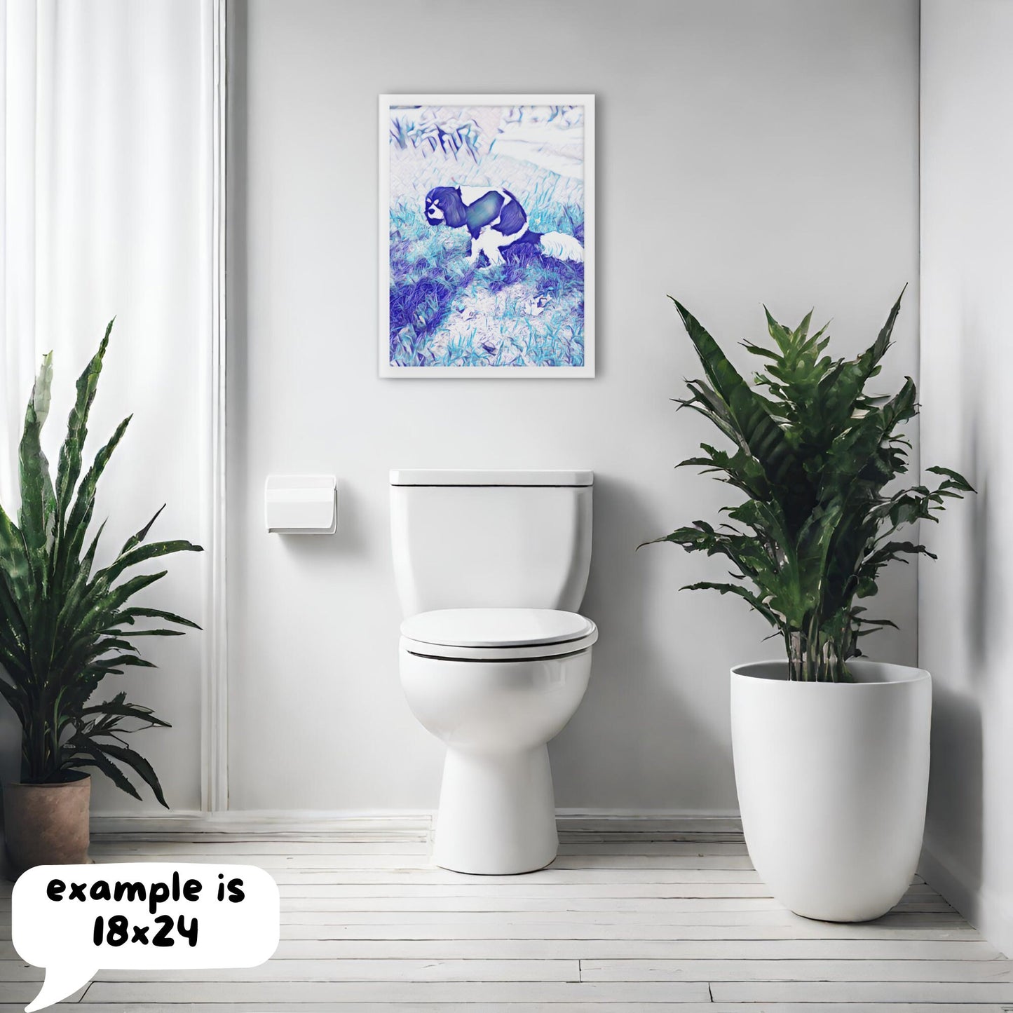 Funny Custom Bathroom Art with Custom Phrase – Blue Hue