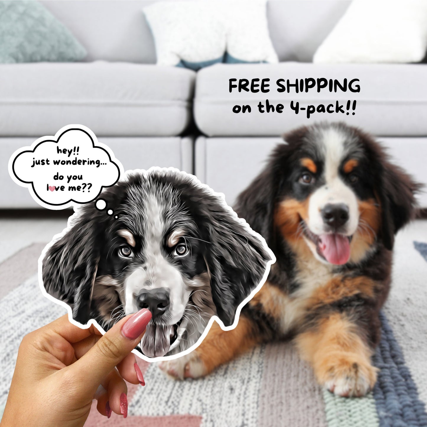 Custom Stickers Using Pet Photo – Graphic Drawing