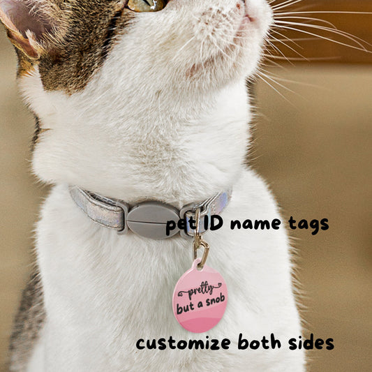 Gradient Design Dog, Cat, Pet Collar ID Tag - Pink