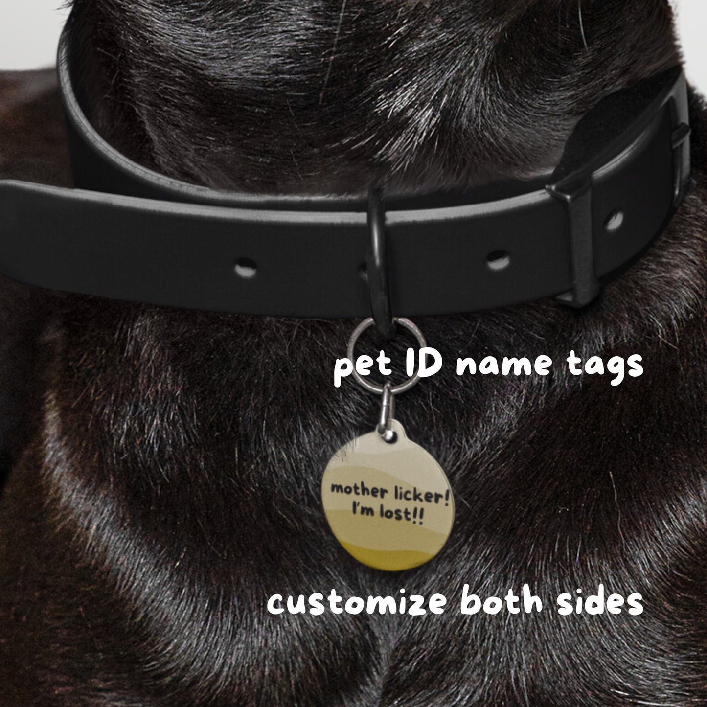 Gradient Design Dog, Cat, Pet Collar ID Tag – Golden