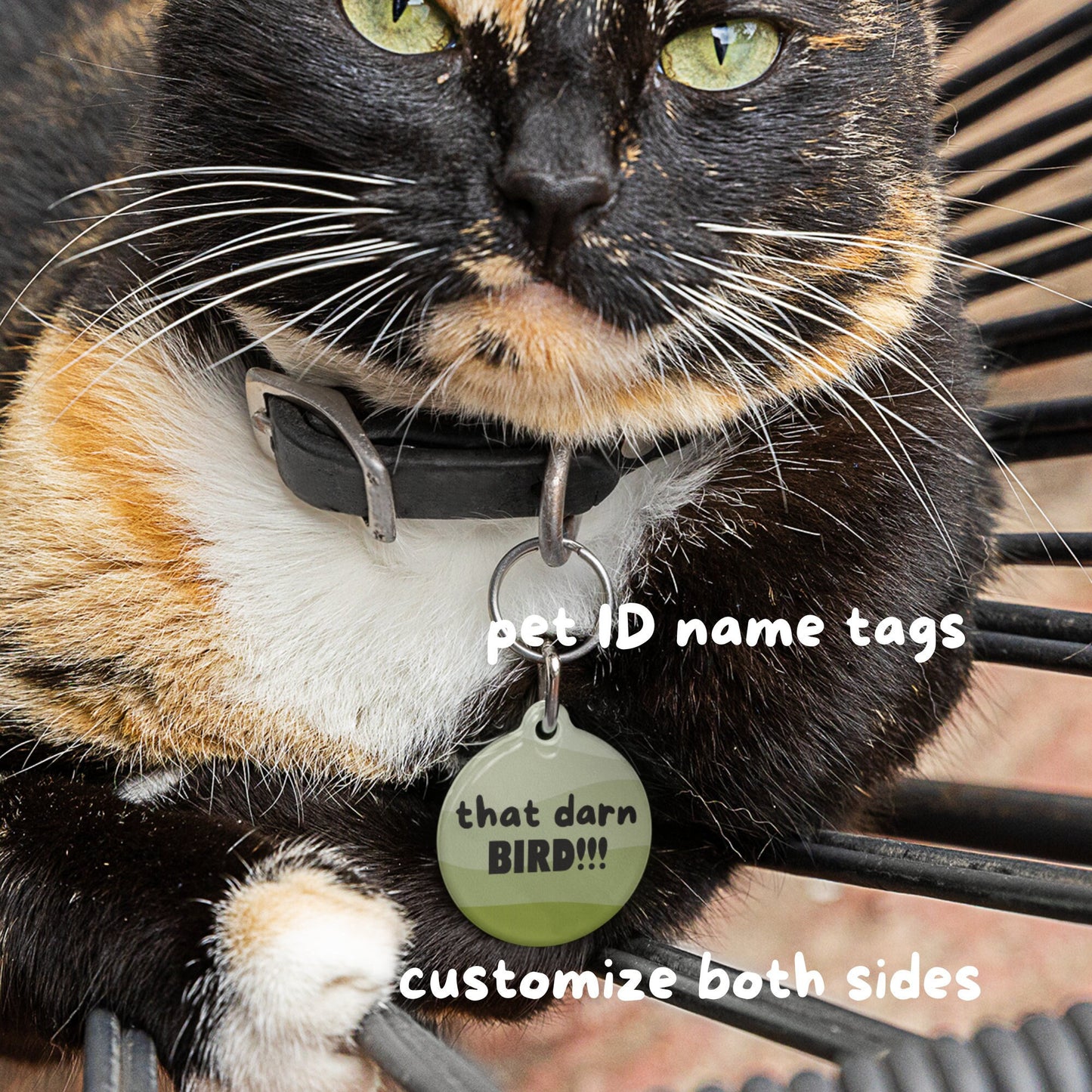 Gradient Design Dog, Cat, Pet Collar ID Tag – Olive