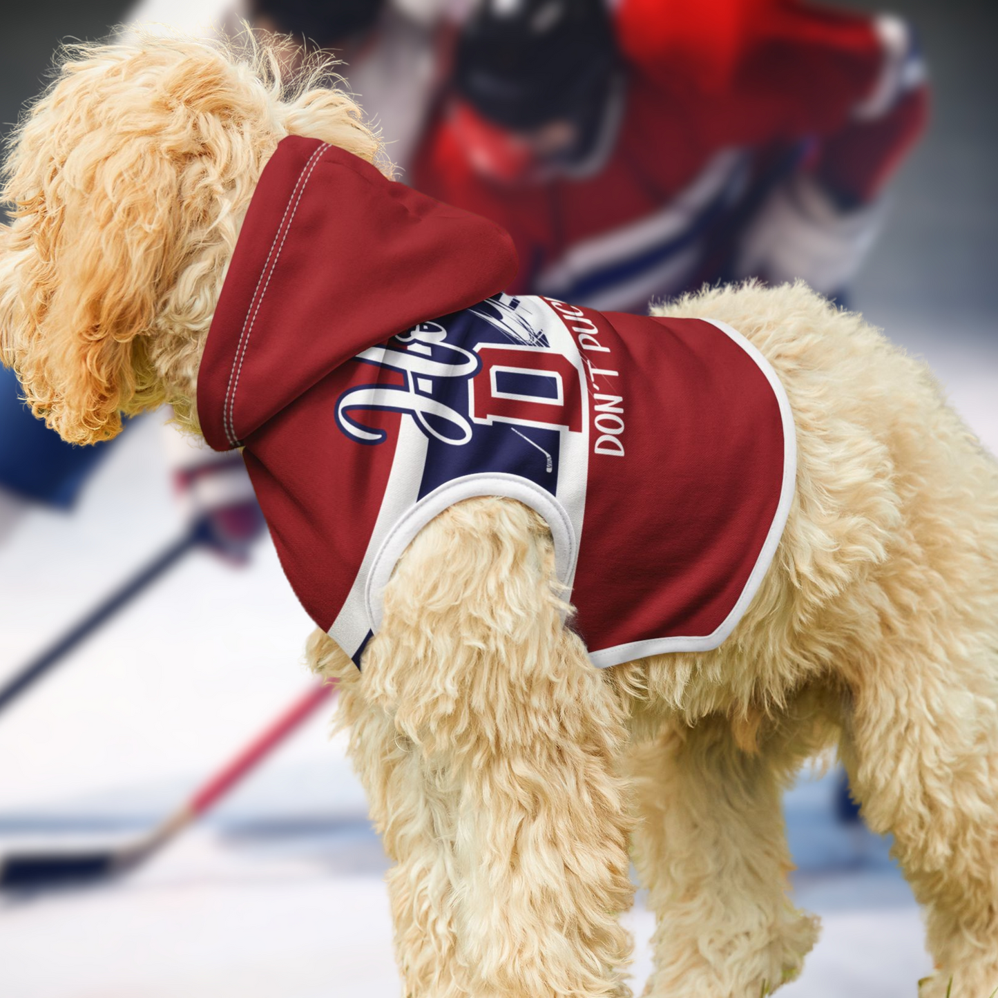 Customizable Dog Hoodie for Hockey Lovers