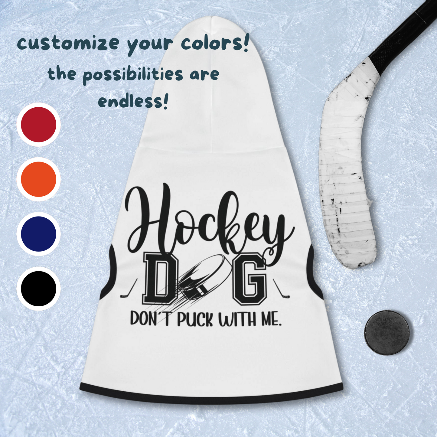 Customizable Dog Hoodie for Hockey Lovers